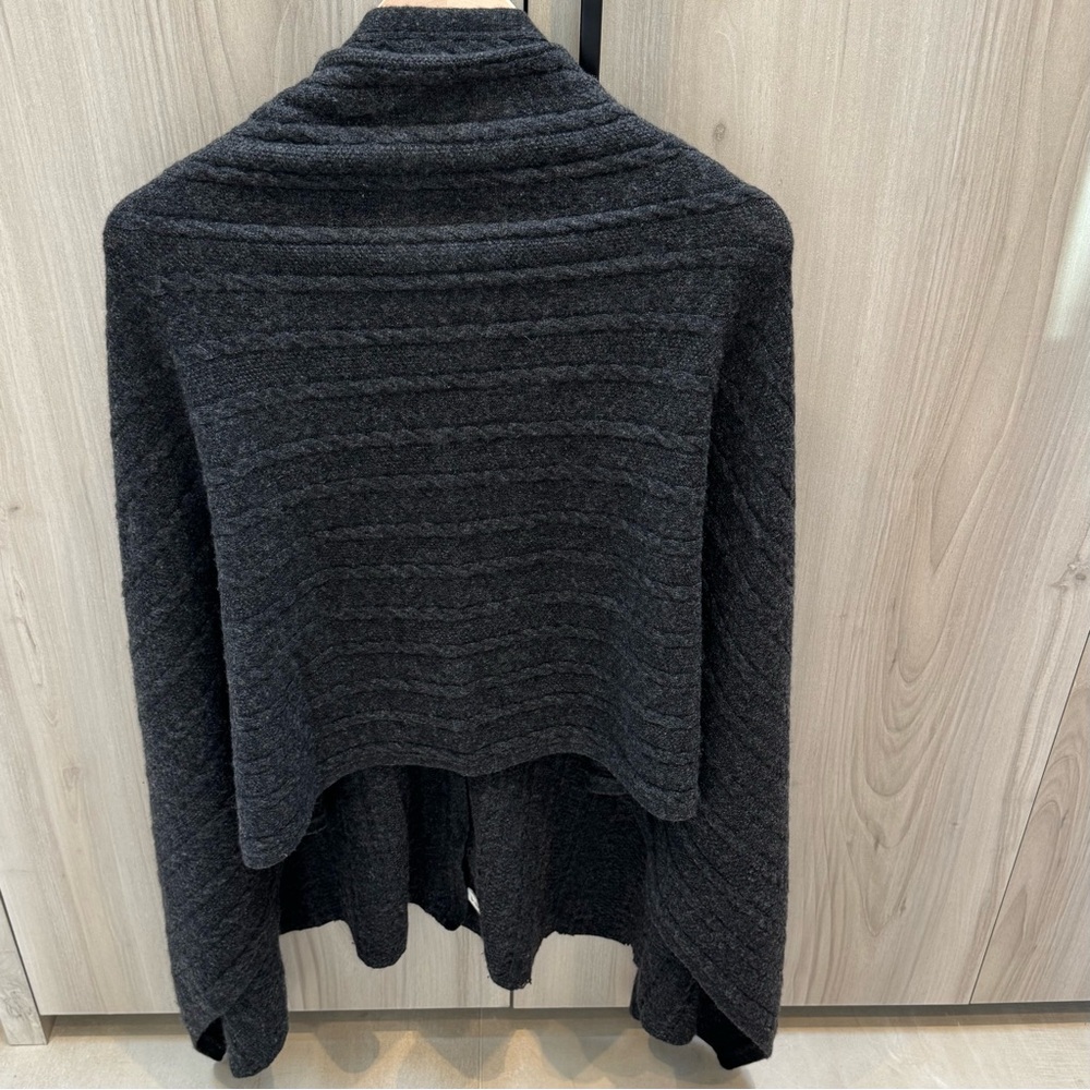 Woo Shanghai Luxury Brand Cashmere Scarf Wrap ,Shawl ,Cape, Chorcoal Gray - Picture 2 of 16